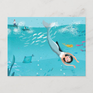 Liebliche Meerjungfrauen in der Meeresdarstellung Postkarte
