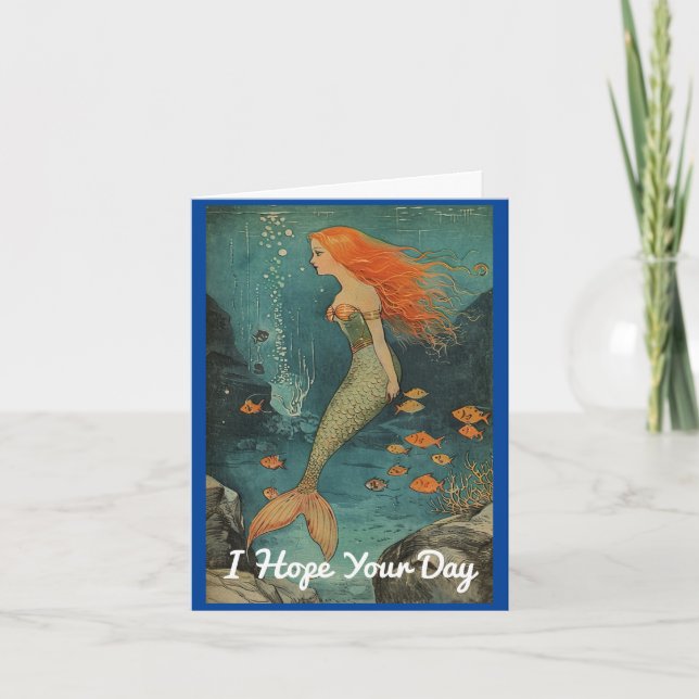 Liebliche Mermaid Birthday Grußkarte Karte (Vorderseite)