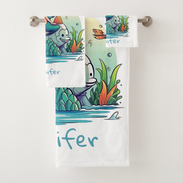 Liebliche Mermaid Kids Badhandtuch Set (Insitu)