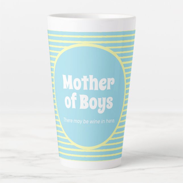 Liebliche Mutter der Jungen Pastel Streifen Latte  Milchtasse (Vorderseite)