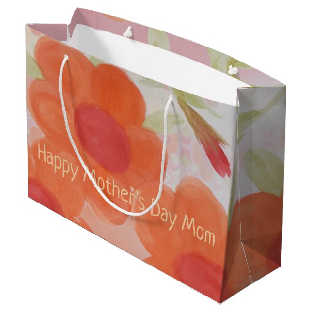 Liebliche Mütter-Tagesgeschenk-Tasche Große Geschenktüte (Rückseite Schrägansicht)