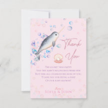 Liebliche Ozean Baby Narwhal & Blasen Danke Auto