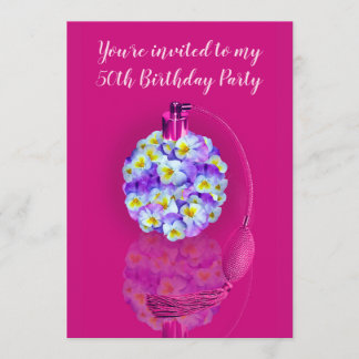 Liebliche Pansy Atomizer Geburtstagspartei Einladung