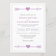 Liebliche Pfeile Einladung Hochzeit / Lilac und Gr