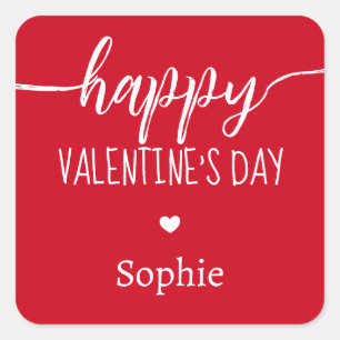 Liebliche Red Valentine Geschenkkleber Quadratischer Aufkleber
