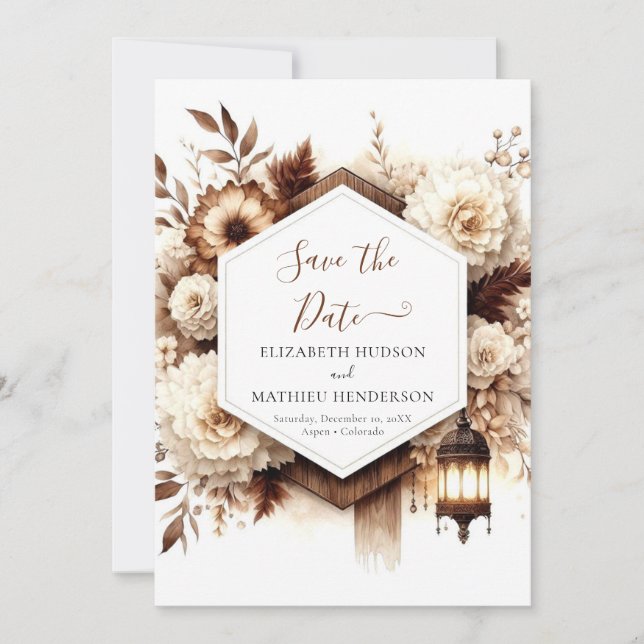 Liebliche romantische Hochzeit Save The Date (Vorderseite)