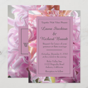 Liebliche rosa Hyacinth Wedding Einladung