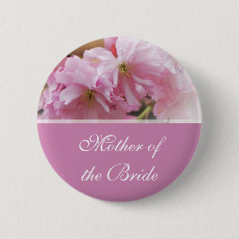 Liebliche Rosa Kirschblüte Frühlingsmutter Button