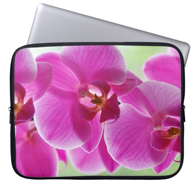 Liebliche rosa Orchids Laptopschutzhülle (Vorderseite)