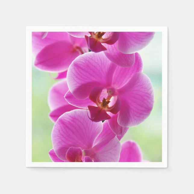 Liebliche rosa Orchids Serviette (Vorderseite)
