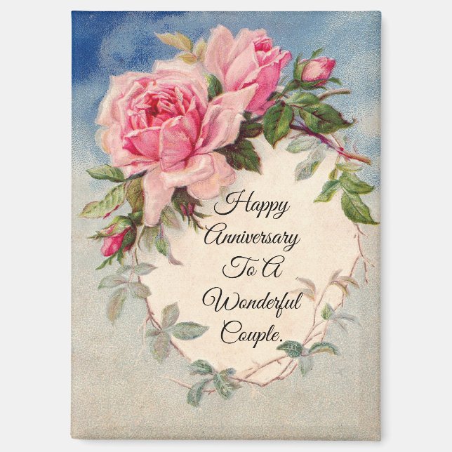 Liebliche Rose Jubiläumsmagnet Magnet (Vorderseite)