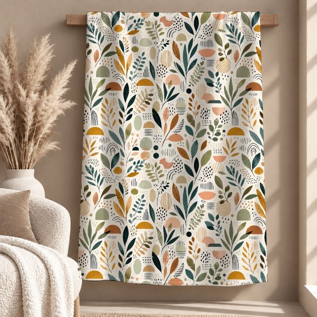 Liebliche Rustikale Abstrakte Regenbogen Blumen De Fleecedecke (Lovely Rustic Abstract Rainbow Floral Blanket)