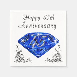 Liebliche Sapphire 45. Hochzeit Jubiläum Napkins Serviette