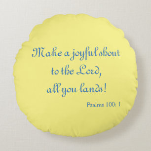 Liebliche Schrift Joyful Schout zum Herrn Rundes Kissen