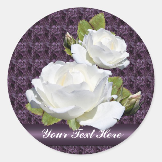 Liebliche Sticker für weiße Rosen (Vorderseite)