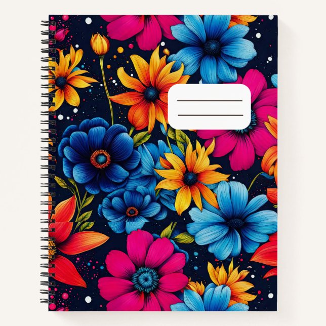 Liebliche süße Blume und Rose Notizbuch (Vorderseite)