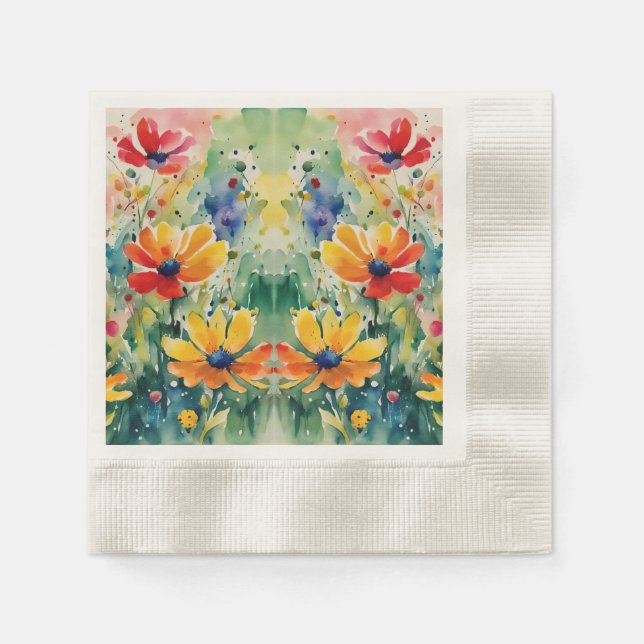 Liebliche süße Blume und Rose Serviette (Vorderseite)