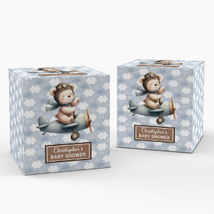 Liebliche Teddy Bear Pilot Blue Baby Fevor Box Geschenkschachtel