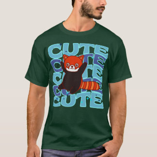 Liebliche Tiere Niedlich Red Panda Blue Color T-Shirt