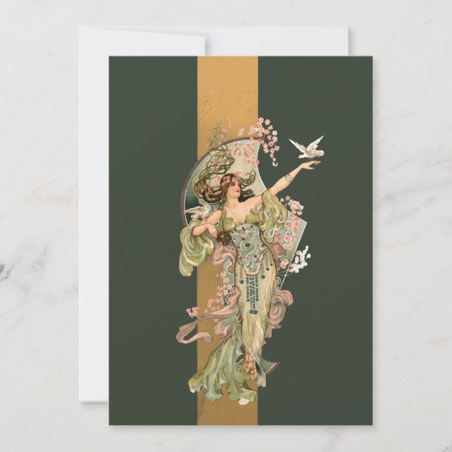 Liebliche Vintage Jugendfrau Mitteilungskarte (Vorderseite)