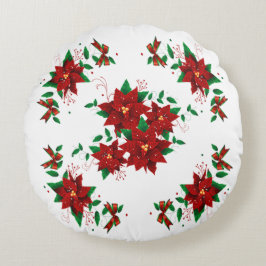 Liebliche Weihnachts Rote Blume Rundkissen Rundes Kissen