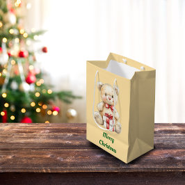 Liebliche Weihnachts-Teddy-Bären-Geschenktasche Mittlere Geschenktüte