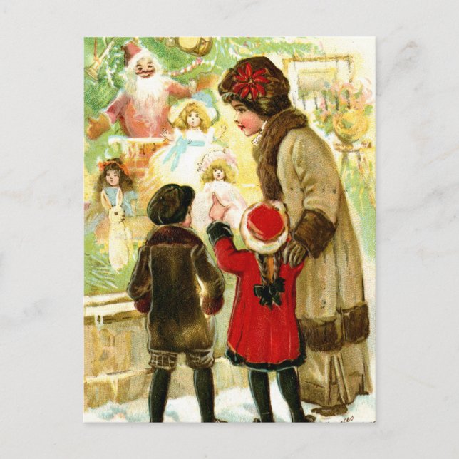 Liebliche Weihnachtsfeier Feiertagspostkarte (Vorderseite)
