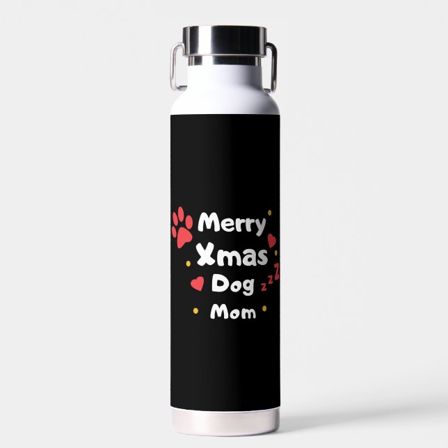 Liebliche Weihnachtshunde-Mama Trinkflasche (Vorne)