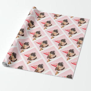 Liebliche Winterferien Pet Lovers Hunde Foto Geschenkpapier