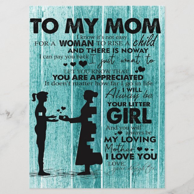Liebliche Zitate meiner Mama | Geschenk für Mutter Menükarte (Vorderseite)