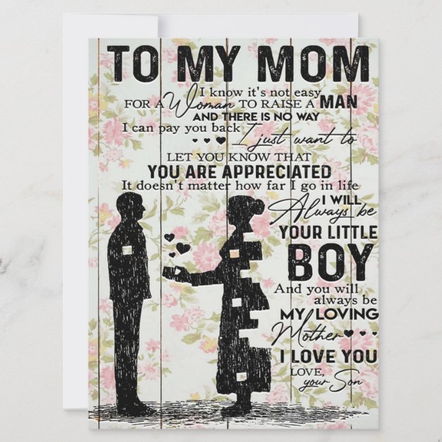 Liebliche Zitate zu meiner Mama, Mama vorhanden, (Vorderseite)