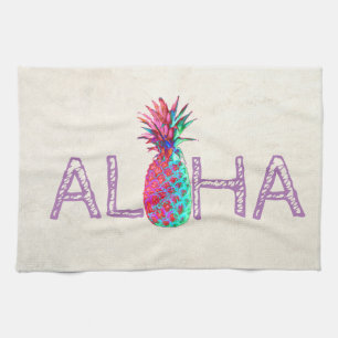 Lieblicher Aloha Hawaiianischer Ananas Geschirrtuch