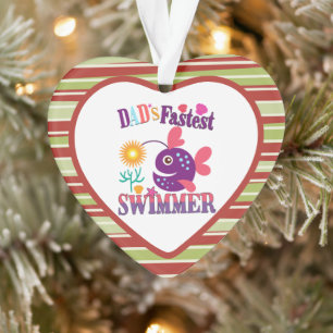 Lieblicher Fisch-Kinderwitz Papa's schnellster Sch Ornament