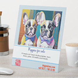 Lieblicher französischer Bulldog Illustrationsverk Sockelschild