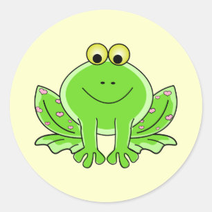 Lieblicher Frog Runder Aufkleber
