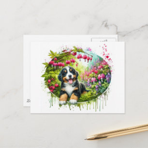 Lieblicher Frühlings-Berner-Sennenhund Postkarte