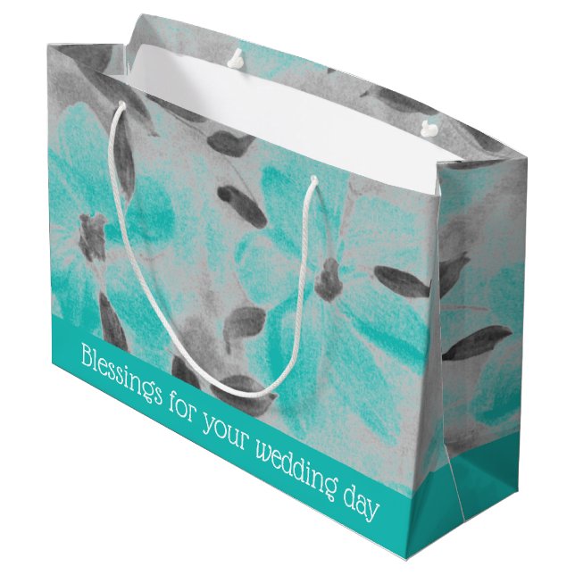Lieblicher, gedämpfter Designer Große Geschenktüte (Rückseite Schrägansicht)