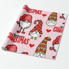Lieblicher Gnom Gnomie Weihnachts-Feiertags-Muster Geschenkpapier