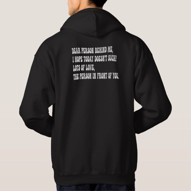 Lieblicher hinter mir hoodie (Rückseite)