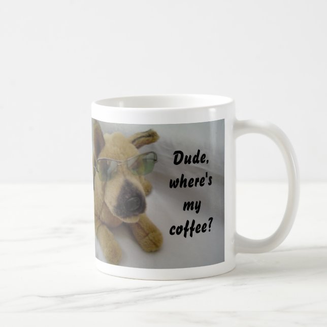 Lieblicher Hund mit Kaffee-Sprichwort Kaffeetasse (Rechts)