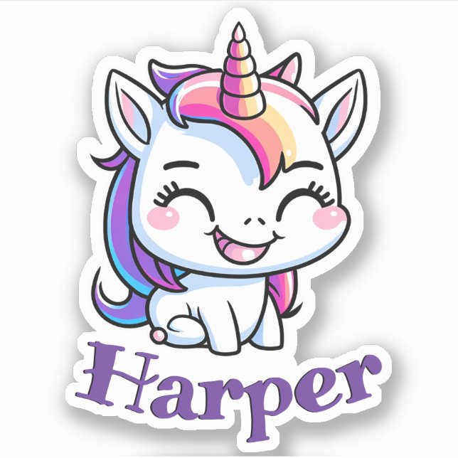 Lieblicher Individuelle Name und fröhliches Happy  Aufkleber (Vorderseite)