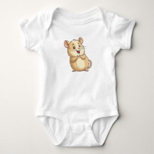 Lieblicher kleiner Hamster aufgeregt Baby Strampler