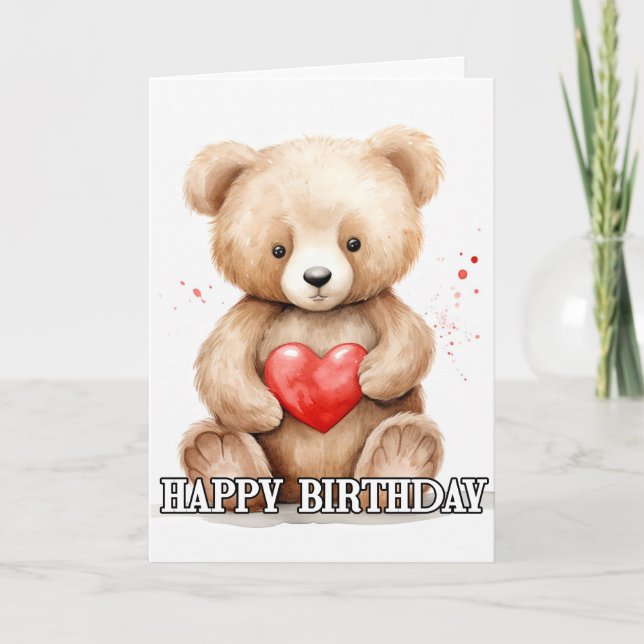 Lieblicher kleiner Teddybär Karte (Vorderseite)