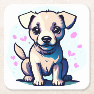 Lieblicher Labrador Rechteckiger Pappuntersetzer