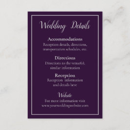 Lieblicher Pflaumen und Silber Begleitkarte