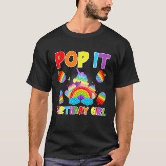 Lieblicher Pop Es Geburtstagsmädchen Pop It Fidget T-Shirt