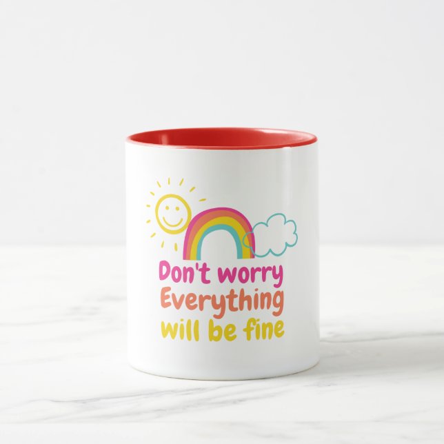Lieblicher Regenbogen, Sonne und Wolke Tasse (Zentrum)