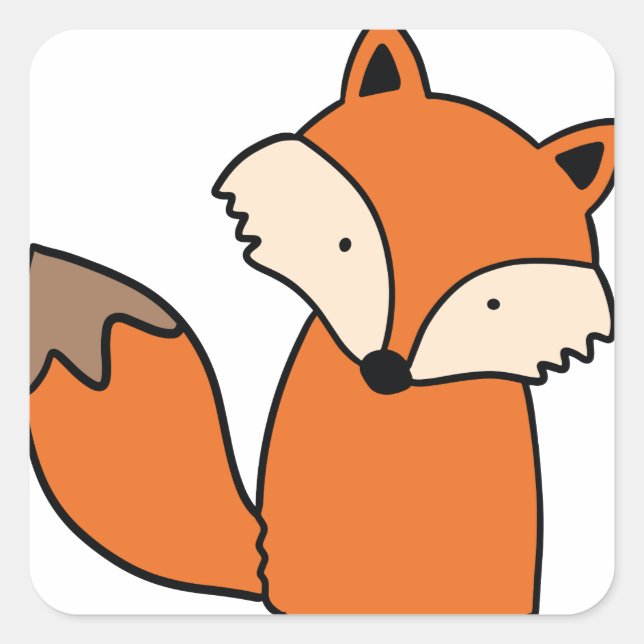 Lieblicher roter Fuchs Quadratischer Aufkleber (Vorderseite)