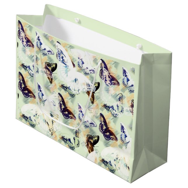 Lieblicher Schmetterling Große Geschenktüte (Vorderseite Schrägansicht)
