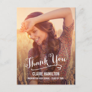 Lieblicher Script-Abschluss Danke-Card Postkarte